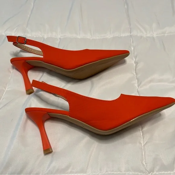 Elegant Orange Stiletto Slingback 3 1/2" Heels - Size 43 (10) - NWOT - Picture 3 of 9